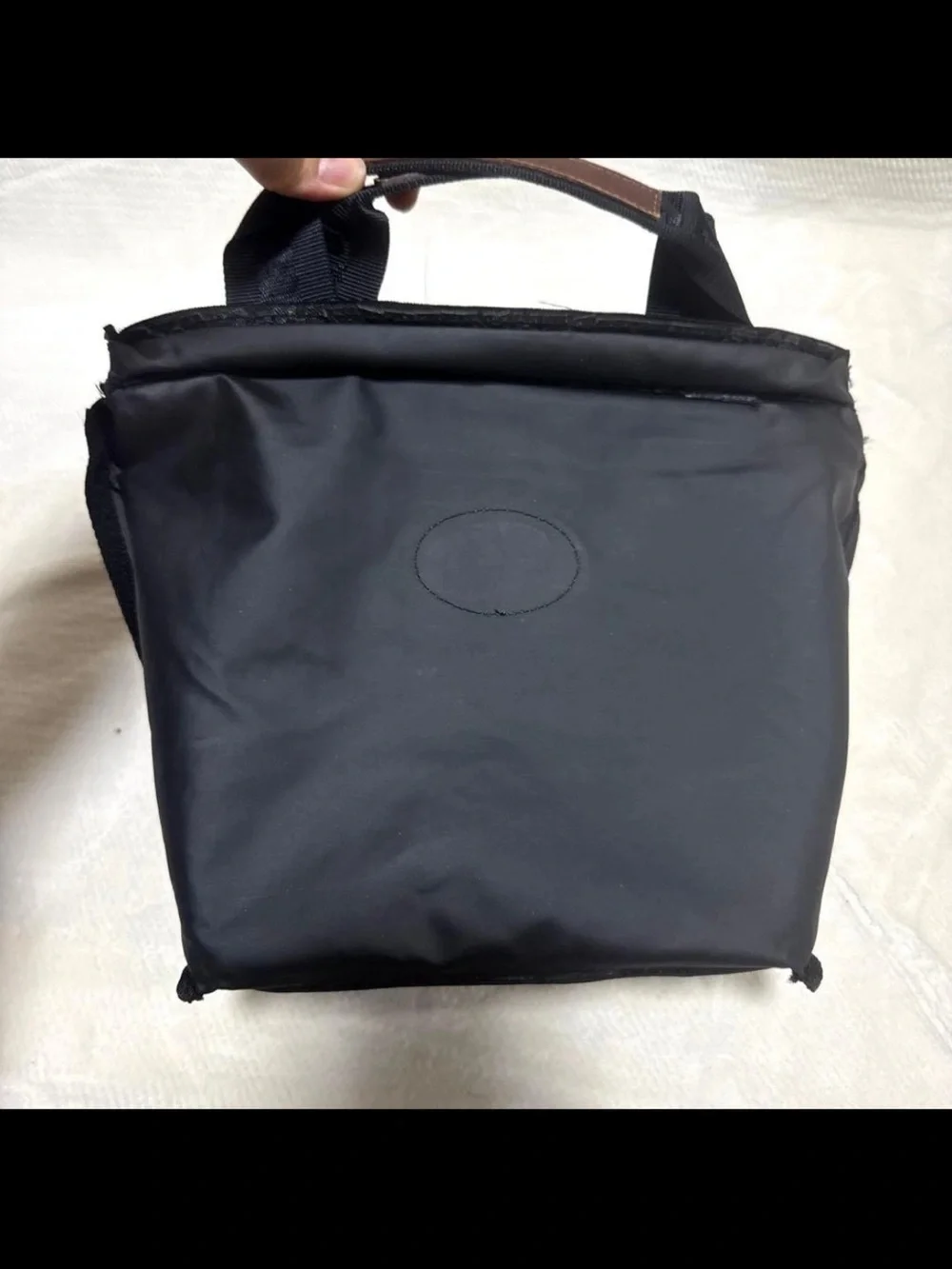 Mulberry Black Nylon Messenger with Brown Leather Patch